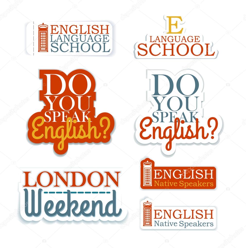 Set of Logos. English Language School Theme
