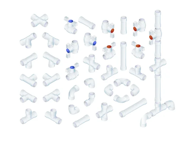 Éléments de plomberie isométrique — Image vectorielle