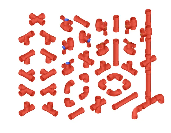 Isometrisk Pvc VVS — Stock vektor