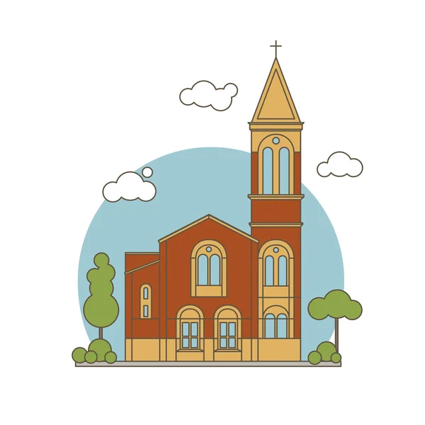 Illustration de l'église plate — Image vectorielle