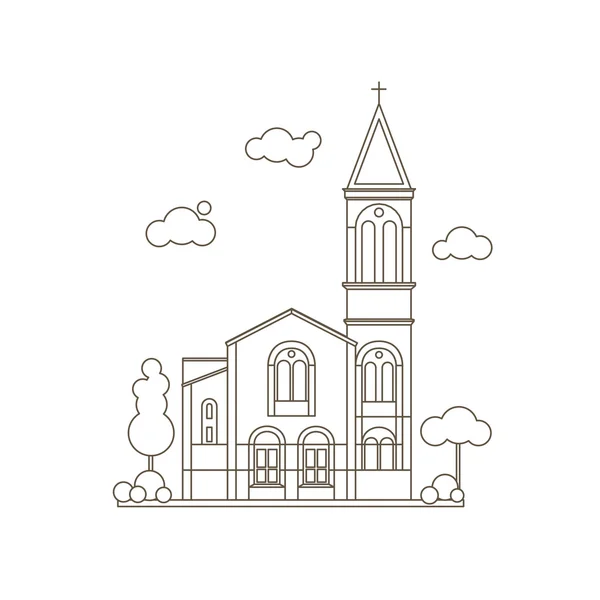 Illustration de l'église plate — Image vectorielle