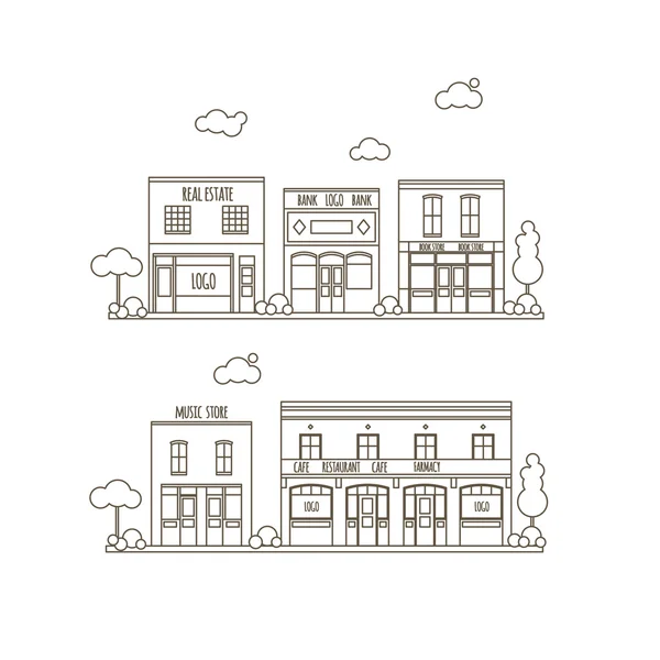 Calle de la ciudad de plano — Vector de stock