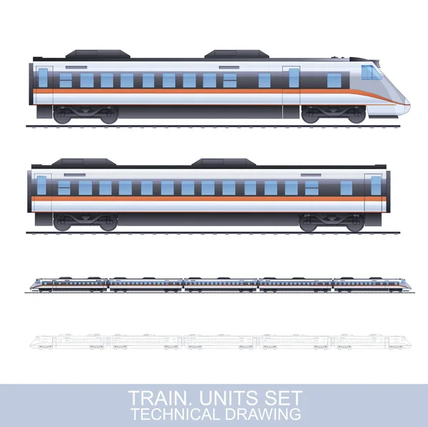 Färg tåget Illustration — Stock vektor