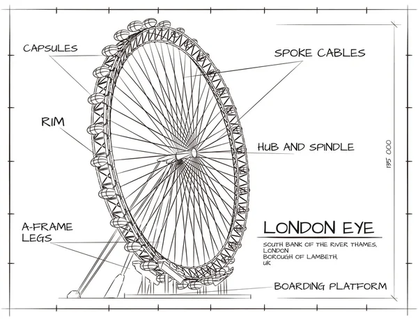 建築製図 — ストックベクタ