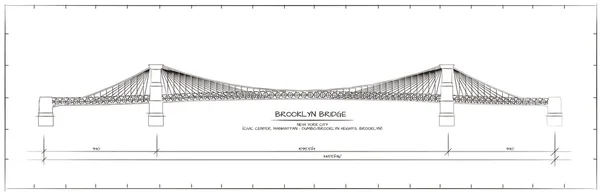 Brooklyn Bridge, Nueva York — Vector de stock