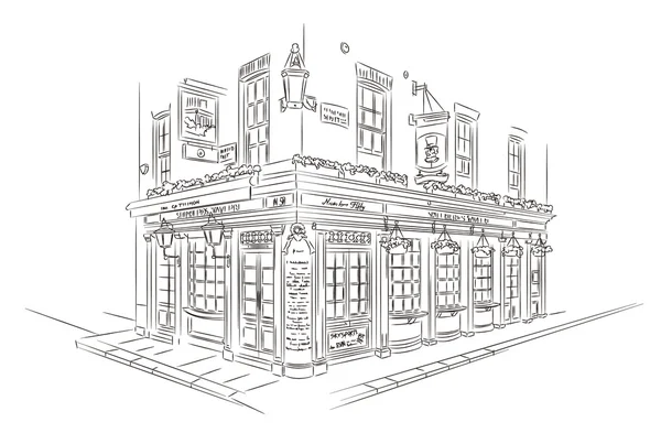 Pub de Londres rojo — Vector de stock