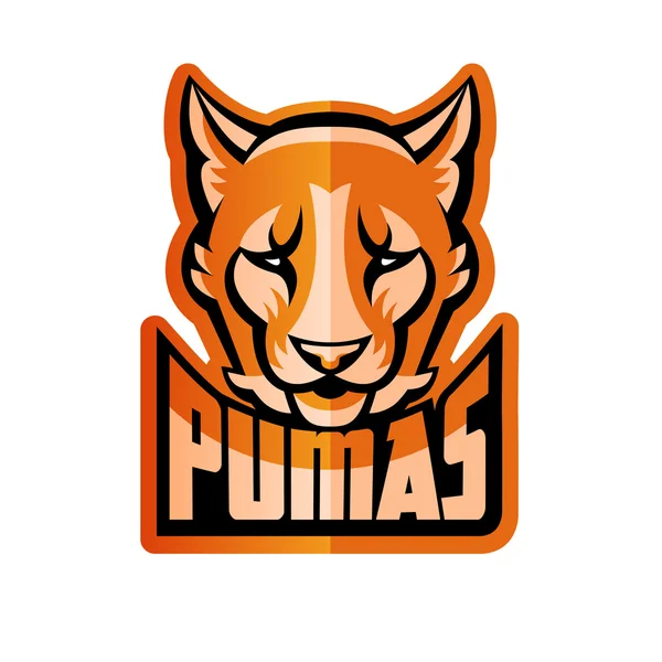 Puma yüz maskot — Stok Vektör