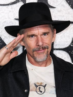 American actor, director, writer, novelist Ethan Hawke arrives at the World Premiere Of Universal Pictures And Blumhouse Productions' 'Black Phone 2' held at the TCL Chinese Theatre IMAX on October 8, 2025 in Hollywood, Los Angeles, California, USA.