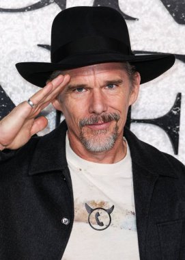 American actor, director, writer, novelist Ethan Hawke arrives at the World Premiere Of Universal Pictures And Blumhouse Productions' 'Black Phone 2' held at the TCL Chinese Theatre IMAX on October 8, 2025 in Hollywood, Los Angeles, California, USA.