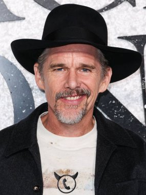 American actor, director, writer, novelist Ethan Hawke arrives at the World Premiere Of Universal Pictures And Blumhouse Productions' 'Black Phone 2' held at the TCL Chinese Theatre IMAX on October 8, 2025 in Hollywood, Los Angeles, California, USA.