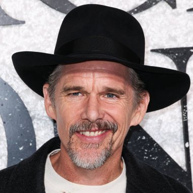 American actor, director, writer, novelist Ethan Hawke arrives at the World Premiere Of Universal Pictures And Blumhouse Productions' 'Black Phone 2' held at the TCL Chinese Theatre IMAX on October 8, 2025 in Hollywood, Los Angeles, California, USA.