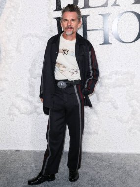 American actor, director, writer, novelist Ethan Hawke arrives at the World Premiere Of Universal Pictures And Blumhouse Productions' 'Black Phone 2' held at the TCL Chinese Theatre IMAX on October 8, 2025 in Hollywood, Los Angeles, California, USA.