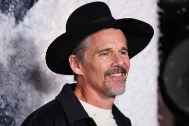 American actor, director, writer, novelist Ethan Hawke arrives at the World Premiere Of Universal Pictures And Blumhouse Productions' 'Black Phone 2' held at the TCL Chinese Theatre IMAX on October 8, 2025 in Hollywood, Los Angeles, California, USA.