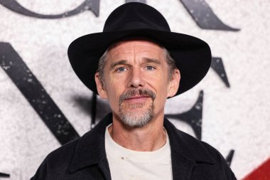 American actor, director, writer, novelist Ethan Hawke arrives at the World Premiere Of Universal Pictures And Blumhouse Productions' 'Black Phone 2' held at the TCL Chinese Theatre IMAX on October 8, 2025 in Hollywood, Los Angeles, California, USA.