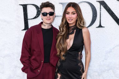Jesse Sullivan and Canadian model, influencer, reality TV star, and entrepreneur Francesca Farago arrive at the World Premiere Of Universal Pictures And Blumhouse Productions' 'Black Phone 2' held at the TCL Chinese Theatre IMAX on October 8, 2025 