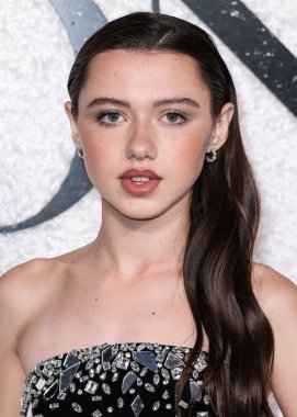American actress Violet McGraw arrives at the World Premiere Of Universal Pictures And Blumhouse Productions' 'Black Phone 2' held at the TCL Chinese Theatre IMAX on October 8, 2025 in Hollywood, Los Angeles, California, United States.