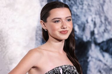 American actress Violet McGraw arrives at the World Premiere Of Universal Pictures And Blumhouse Productions' 'Black Phone 2' held at the TCL Chinese Theatre IMAX on October 8, 2025 in Hollywood, Los Angeles, California, United States.