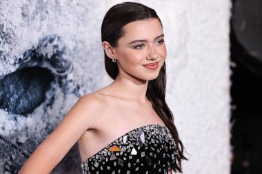 American actress Violet McGraw arrives at the World Premiere Of Universal Pictures And Blumhouse Productions' 'Black Phone 2' held at the TCL Chinese Theatre IMAX on October 8, 2025 in Hollywood, Los Angeles, California, United States.