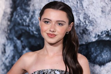 American actress Violet McGraw arrives at the World Premiere Of Universal Pictures And Blumhouse Productions' 'Black Phone 2' held at the TCL Chinese Theatre IMAX on October 8, 2025 in Hollywood, Los Angeles, California, United States.