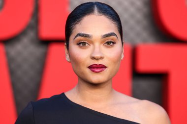 American actress and singer Brittany O'Grady arrives at the Los Angeles Special Screening Of Netflix's 'A House of Dynamite' held at The Egyptian Theatre Hollywood on October 9, 2025 in Hollywood, Los Angeles, California, United States