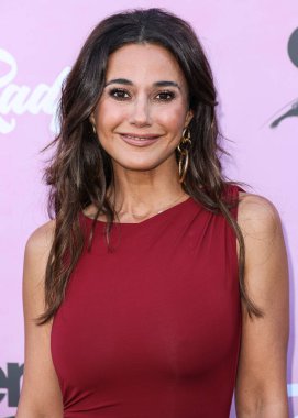 Canadian-American actress Emmanuelle Chriqui arrives at the 35th Annual EMA (Environmental Media Association) Awards Gala 2025 held at CBS Radford Studio Center on October 11, 2025 in Studio City, Los Angeles, California, United States.
