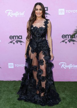 American professional wrestler and television personality Nikki Bella (Nikki Garcia, Stephanie Nicole Garcia-Colace) arrives at the 35th Annual EMA Awards Gala 2025 held at CBS Radford Studio Center on October 11, 2025 in Studio City, LA,CA, USA.