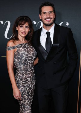 Hilaria Baldwin and Russian choreographer and dancer Gleb Savchenko arrive at the 2nd Annual Gurus Awards Presented by Gurus Magazine held at Cicada Restaurant and Lounge at Oviatt Building at october 12,20215