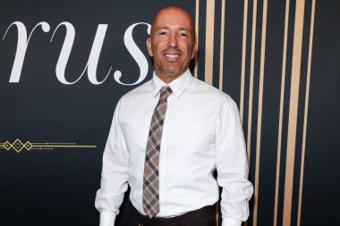 Founder and President of The Oppenheim Group Jason Oppenheim arrives at the 2nd Annual Gurus Awards Presented by Gurus Magazine held at Cicada Restaurant and Lounge at Oviatt Building at The Olive on October 12, 2025 in Los Angeles, California