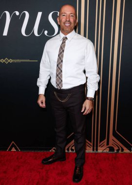 Founder and President of The Oppenheim Group Jason Oppenheim arrives at the 2nd Annual Gurus Awards Presented by Gurus Magazine held at Cicada Restaurant and Lounge at Oviatt Building at The Olive on October 12, 2025 in Los Angeles, California