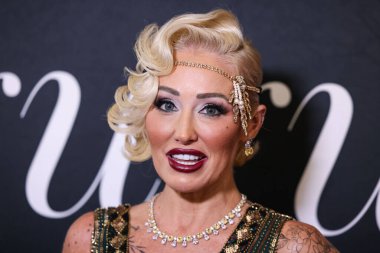 Real estate broker Mary Bonnet arrives at the 2nd Annual Gurus Awards Presented by Gurus Magazine held at Cicada Restaurant and Lounge at Oviatt Building at The Olive on October 12, 2025 in Los Angeles, California, United States. 