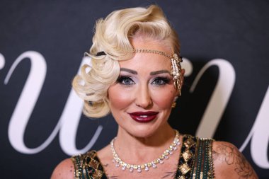 Real estate broker Mary Bonnet arrives at the 2nd Annual Gurus Awards Presented by Gurus Magazine held at Cicada Restaurant and Lounge at Oviatt Building at The Olive on October 12, 2025 in Los Angeles, California, United States. 