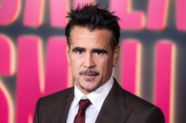 Irish actor Colin Farrell arrives at the Los Angeles Special Screening Of Netflix's 'Ballad Of A Small Player' held at The Egyptian Theatre Hollywood on October 14, 2025 in Hollywood, Los Angeles, California, United States. 