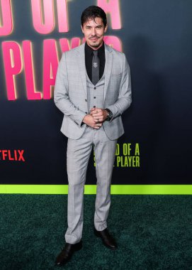 American actor, martial artist and model Lewis Tan arrives at the Los Angeles Special Screening Of Netflix's 'Ballad Of A Small Player' held at The Egyptian Theatre Hollywood on October 14, 2025 in Hollywood, Los Angeles, California, United States.