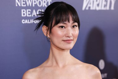 Japon aktris ve gazeteci Mari Yamamoto, 19 Ekim 2025 'te Newport Beach, Orange County, Kaliforniya, ABD' de düzenlenen 26. Yıllık Newport Sahili Film Festivali Onur ve Variety 'nin izlenecek 10 Oyuncusu' na geldi..