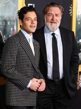 Amerikalı aktör Rami Malek ve Yeni Zelanda doğumlu Avustralyalı aktör Russell Crowe, Canva tarafından sunulan 2025 AFI Festivali 'ne geldiler - Sony Pictures Classics' Nuremberg 'in galası 24 Ekim 2025' de Hollywood, LA, CA, USA.