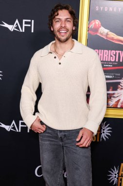 Amerikalı aktör ve fitness modeli Joseph Baena, Canva tarafından sunulan 2025 AFI (Amerikan Film Enstitüsü) Festivali 'ne 25 Ekim 2025' de TCL Çin Tiyatrosu IMAX 'te düzenlenen Black Bear' ın 'Christy' sinin galasına geldi.