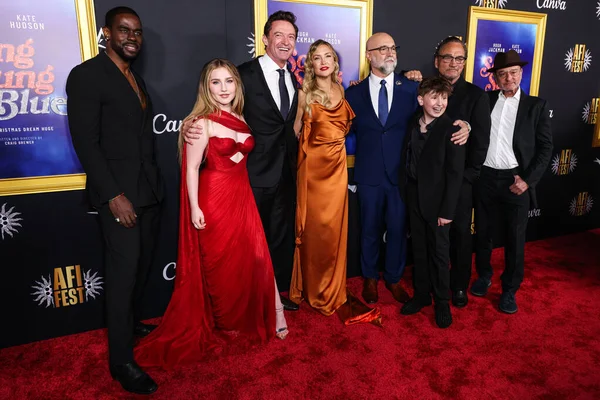 Mustafa Shakir, Ella Anderson, Hugh Jackman, Kate Hudson, Craig Brewer, Hudson Hensley, 2025 AFI Fest Sunar Canva - Odak Özelliklerinin Kapanış Gecesi Galası 'nın 26 Ekim 2025' de TCL Çin Tiyatrosu IMAX 'ta düzenlenen' Song Sung Blue '