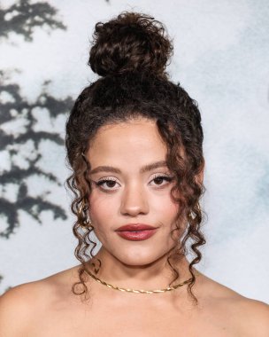 Kanadalı aktris ve şarkıcı Sarah Jeffery, Netflix 'in 3 Kasım 2025' te Hollywood 'daki Hollywood Mısır Tiyatrosu' nda düzenlenen 'Train Dreams' in Los Angeles prömiyerine geldi.. 