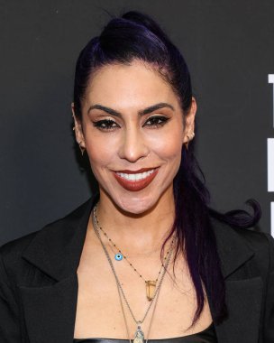 İsviçreli aktris Sofia Milos, 12 Kasım 2025 'te ABD' nin Kaliforniya eyaletinin Los Angeles kentindeki Harmony Gold Theater 'da düzenlenen 