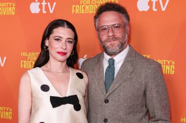 Amerikalı aktris, komedyen, senarist ve yönetmen Lauren Miller Rogen ve eşi Kanadalı aktör, komedyen, film yapımcısı ve esrar girişimcisi Seth Rogen, Rolling Greenens DTLA 2025 'te düzenlenen Yardım Derneği 2025 için Hilarity' ye geldiler.