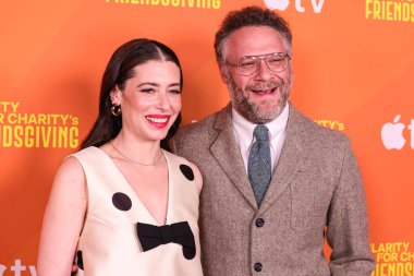 Amerikalı aktris, komedyen, senarist ve yönetmen Lauren Miller Rogen ve eşi Kanadalı aktör, komedyen, film yapımcısı ve esrar girişimcisi Seth Rogen, Rolling Greenens DTLA 2025 'te düzenlenen Yardım Derneği 2025 için Hilarity' ye geldiler.