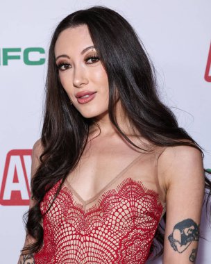 Sage Hunter, 20 Kasım 2025 'te Hollywood ve Bardot AVALON Hollywood ve Bardot' ta düzenlenen 2026 AVN Ödülleri Adaylık Partisi 'ne geldi..