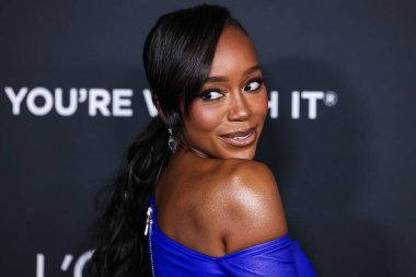 Amerikalı aktris Aja Naomi King, 20. Yıllık L 'Oreal Paris' in Değerli Kadınlar Kutlaması 2025 'e geldi. Akademi Sinema Müzesi 2 Aralık 2025' te Müze Sırası, Mucize Mile, Los Angeles, Kaliforniya, ABD 'de gerçekleşti..