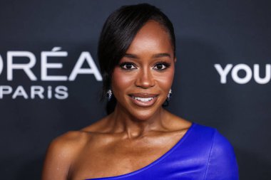 Amerikalı aktris Aja Naomi King, 20. Yıllık L 'Oreal Paris' in Değerli Kadınlar Kutlaması 2025 'e geldi. Akademi Sinema Müzesi 2 Aralık 2025' te Müze Sırası, Mucize Mile, Los Angeles, Kaliforniya, ABD 'de gerçekleşti..
