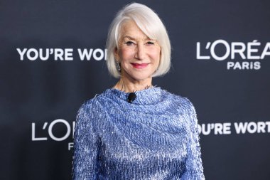 English actress Helen Mirren (Dame Helen Mirren) arrives at the 20th Annual L'Oreal Paris' Women Of Worth Celebration 2025 held the Academy Museum of Motion Pictures on December 2, 2025 in Museum Row, Miracle Mile, Los Angeles, California  