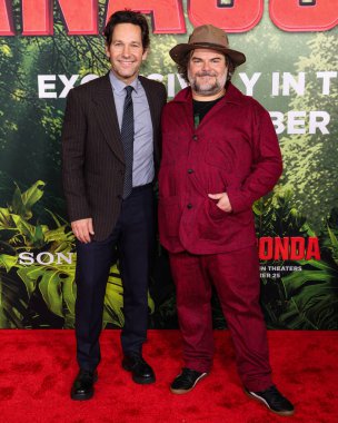 Amerikalı aktör, yapımcı Paul Rudd ve Amerikalı aktör, komedyen Jack Black, 13 Aralık 2025 'te Los Angeles' ta Kasa tarafından StILE Downtown Los Angeles 'taki The United Theater' da düzenlenen Columbia Pictures 'Anaconda' nın dünya prömiyerine geldi. 