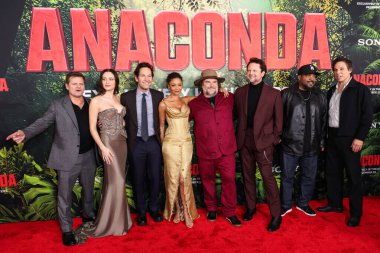 Colombia Pictures 'Anaconda' nın dünya prömiyeri Broadway 'deki Birleşik Tiyatro' da 13 Aralık 2025 'te Kasa tarafından Los Angeles' ta StILE Downtown Los Angeles 'ta düzenlendi..