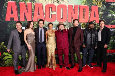 Colombia Pictures 'Anaconda' nın dünya prömiyeri Broadway 'deki Birleşik Tiyatro' da 13 Aralık 2025 'te Kasa tarafından Los Angeles' ta StILE Downtown Los Angeles 'ta düzenlendi..