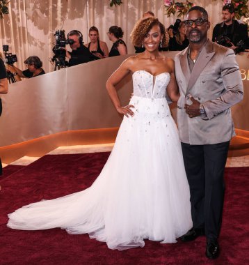 Ryan Michelle Bathe ve kocası Sterling K. Brown, 11 Ocak 2026 'da Beverly Hilton Hotel' de düzenlenen 83. Altın Küre Ödülleri 'ne geldiler..