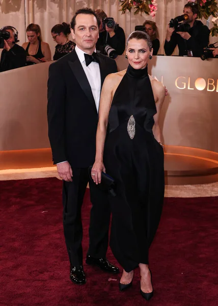 Matthew Rhys ve kız arkadaşı Keri Russell, 11 Ocak 2026 'da Beverly Hilton Hotel' de düzenlenen 83. Altın Küre Ödülleri 'ne geldiler..